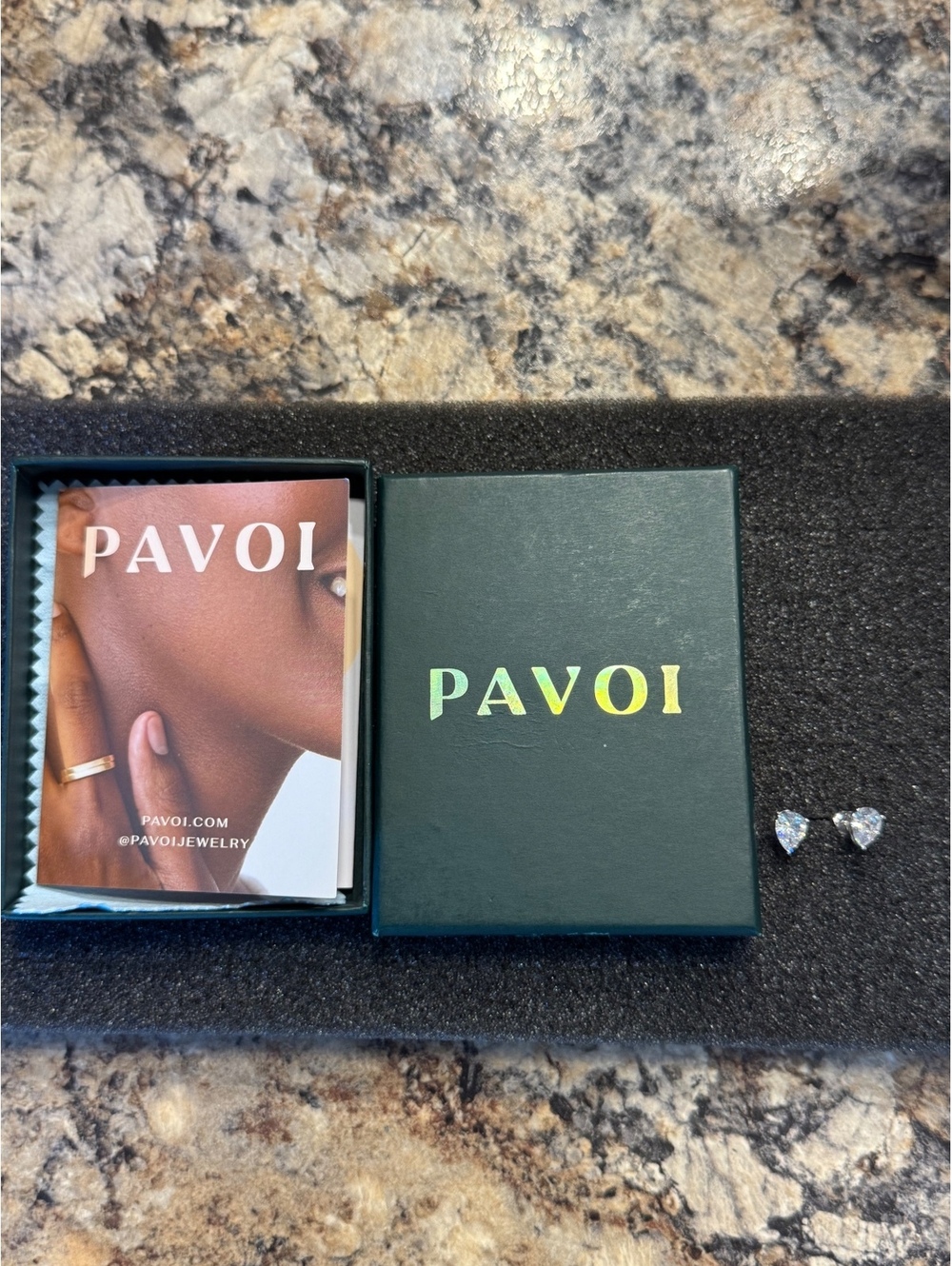 Pavoi Pear Shaped Cubic Zirconia Stud Earrings in stamped 925 Silver Tone